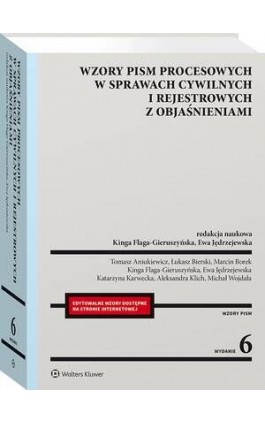 Wzory pism procesowych w sprawach cywilnych i rejestrowych z objaśnieniami - Kinga Flaga-Gieruszyńska - Ebook - 978-83-8358-648-9