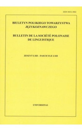 Biuletyn Polskiego Towarzystwa Językoznawczego. Zeszyt LXIX - Roman Laskowski - Ebook - 978-83-242-2484-5