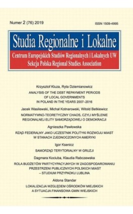 Studia Regionalne i Lokalne nr 2(76)/2019 - Krzysztof Kluza - Ebook