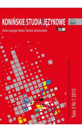 Konińskie Studia Językowe Tom 3 Nr 1 2015 - Ebook