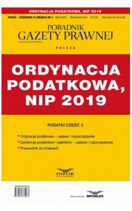 Ordynacja podatkowa , NIP 2019 - Praca zbiorowa - Ebook - 978-83-8137-409-5