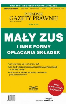 Mały ZUS i inne formy opłacania składek - Praca zbiorowa - Ebook - 978-83-8137-480-4