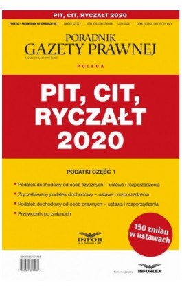 PIT CIT Ryczałt 2020 - Praca zbiorowa - Ebook - 978-83-8137-722-5