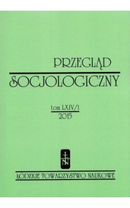 Przegląd Socjologiczny t. 64 z. 1/2015 - Praca zbiorowa - Ebook