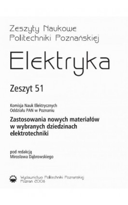 Elektryka. Zeszyty Naukowe Politechniki Poznańskiej, nr 51 - Ebook